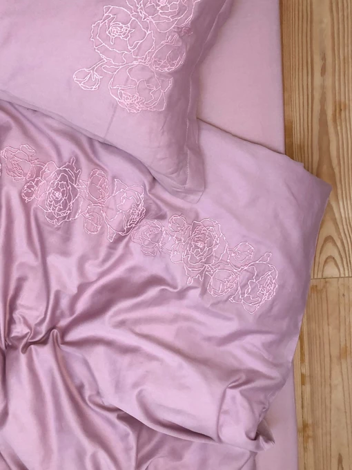 Підковдра рожева з вишитими півоніями Cozy модель 8009460 Фото