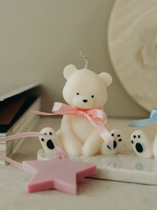 Фигурная свеча "Мишка", парфюмированная, из натурального оливкового воска Candle Design модель 140.2002/1 Фото