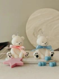 Фигурная свеча "Мишка", парфюмированная, из натурального оливкового воска Candle Design модель 140.2002/1 Фото
