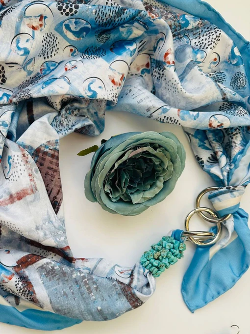 MyScarf Basic Хустка колір блакитний фото 2
