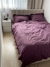 Комплект постільної білизни з рюшами слива Cozy модель 11140720 Фото