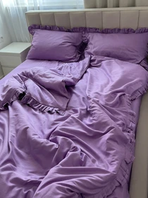 Комплект постільної білизни з рюшами бузок Cozy модель 11151052 Фото
