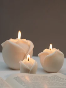 Набір свічок "Білі троянди" з натурального оливкового воску Candle Design модель 200.0010 Фото