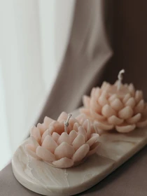 Ароматична свічка "Водяна лілія", аромат - Sea Salt and Orchid, з натурального бджолиного воску Candle Design модель 120.3015 Фото