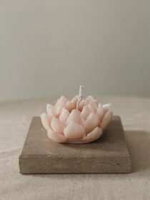 Ароматична свічка "Водяна лілія", аромат - Sea Salt and Orchid, з натурального бджолиного воску Candle Design модель 120.3015 Фото