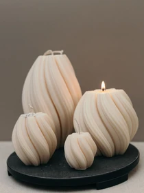 Фігурна свічка "Хвиля" з натурального оливкового воску Candle Design модель 110.1001/1002/1003/1004 Фото