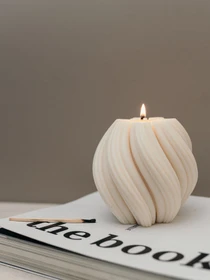 Фігурна свічка "Хвиля" з натурального оливкового воску Candle Design модель 110.1001/1002/1003/1004 Фото