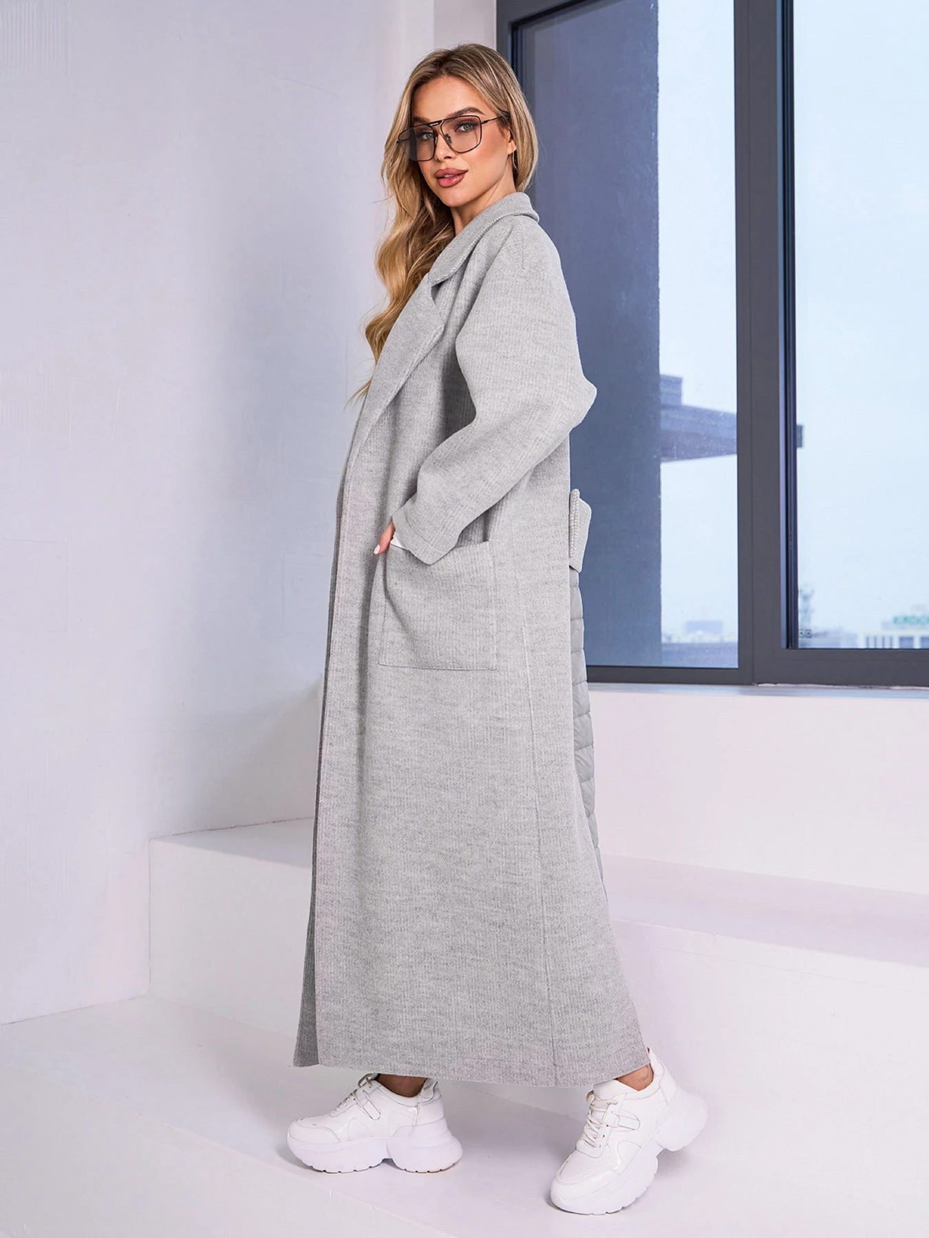 Пальта та плащі ISSA Plus модель 15037_светло_серый Фото