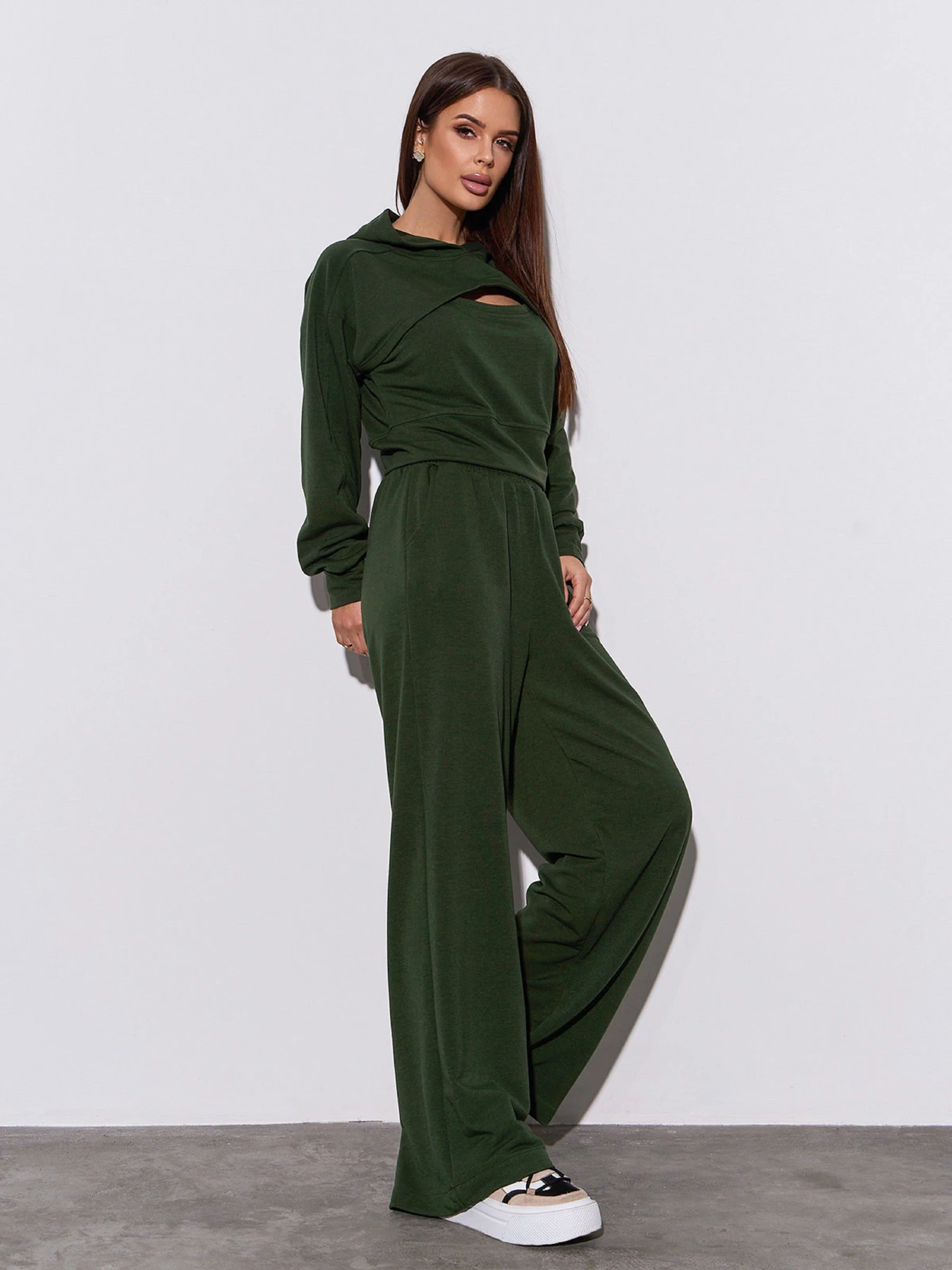 Костюми ISSA Plus модель 14462_хаки Костюми ISSA Plus модель 14462_хаки Фото