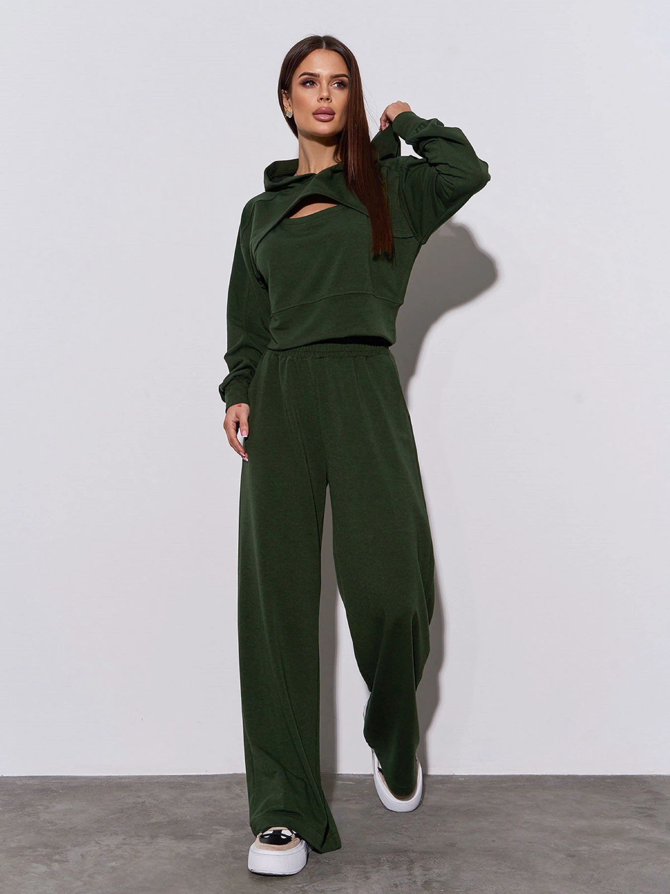 Костюми ISSA Plus модель 14462_хаки Костюми ISSA Plus модель 14462_хаки Фото