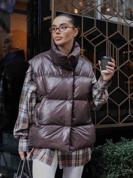Куртки и дубленки Jadone Fashion модель Zhylet_Soft_chokol Фото