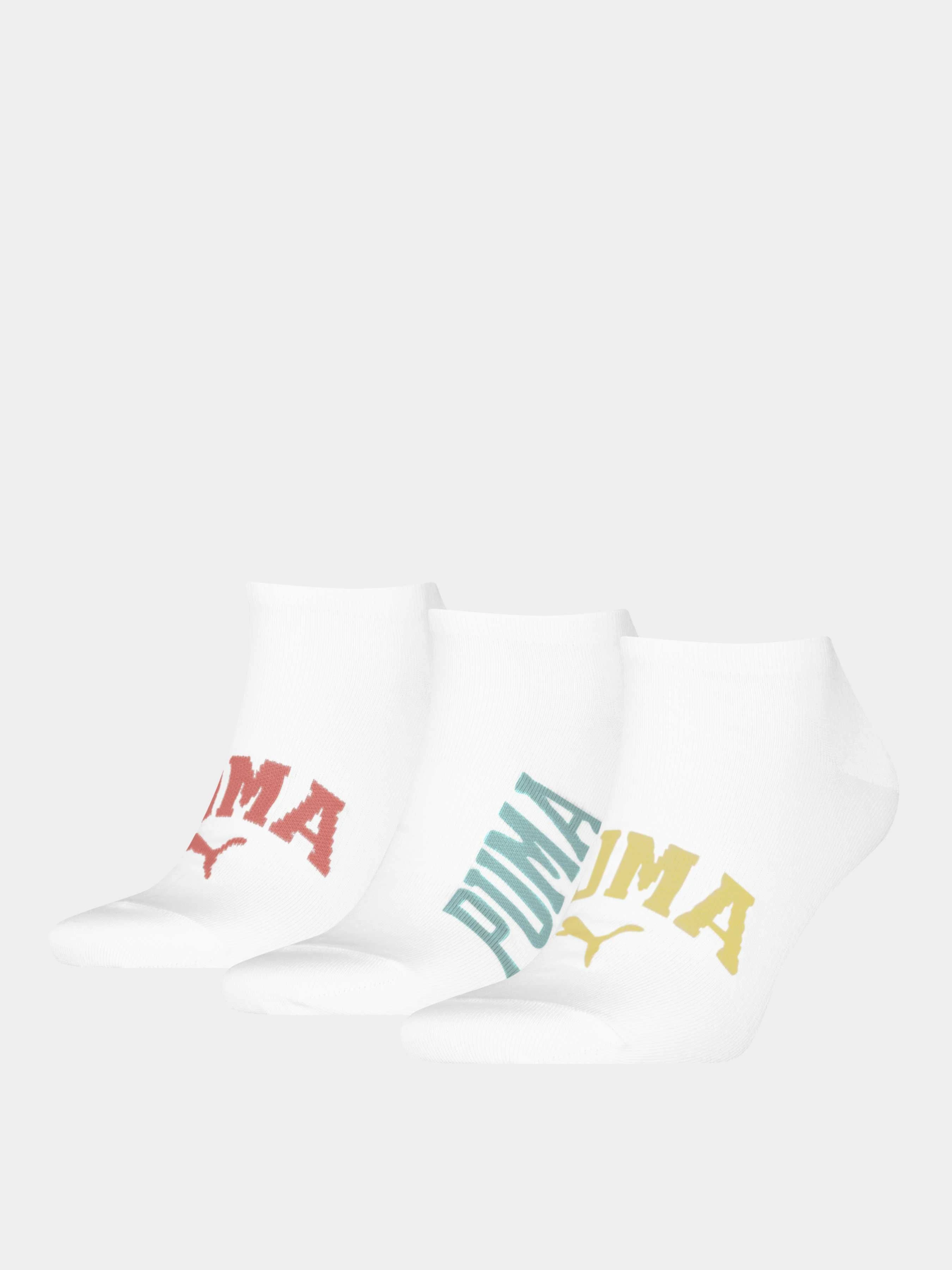 PUMA Unisex Logo Sneaker 3p Набір шкарпеток колір білий
