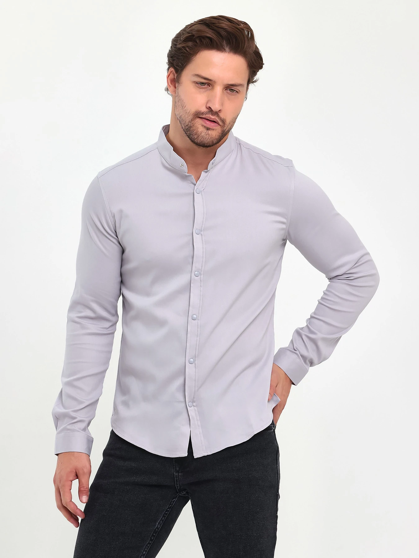 Рубашки Trend Collection модель TC11358LightGreyRBSHKMN Рубашки Trend Collection модель TC11358LightGreyRBSHKMN Фото