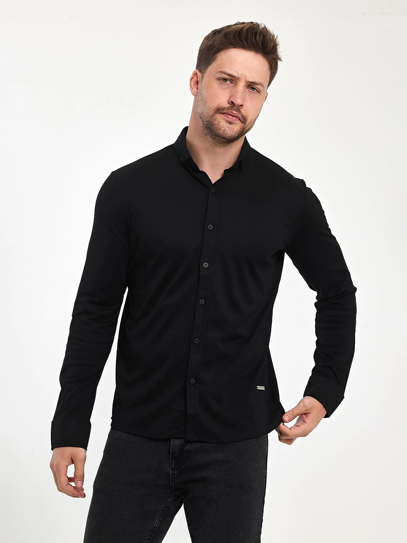Рубашки Trend Collection модель TC10951BlackRBSHKMN Фото