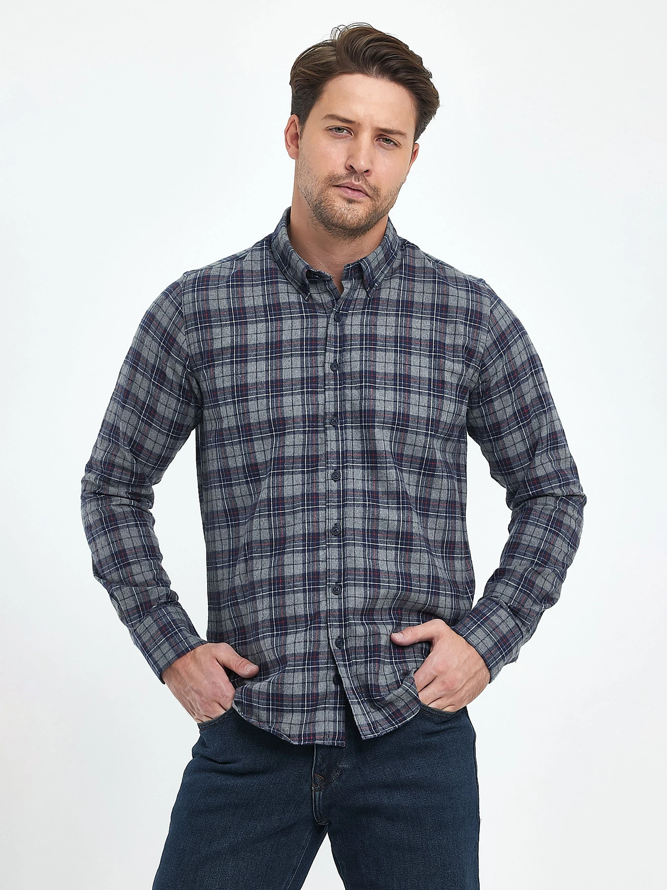 Рубашки Trend Collection модель TC10225GreyRBSHKMN Рубашки Trend Collection модель TC10225GreyRBSHKMN Фото