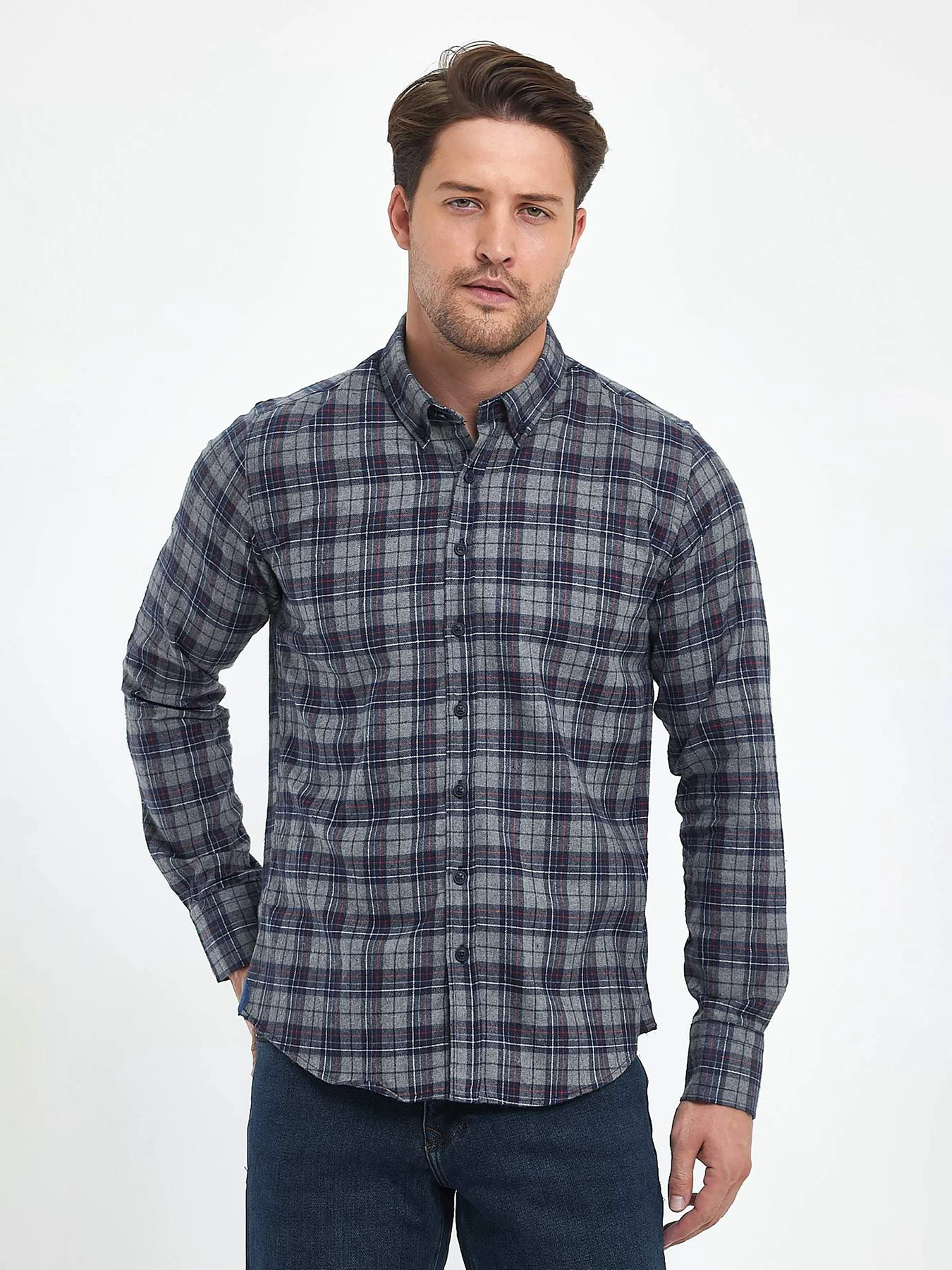 Рубашки Trend Collection модель TC10225GreyRBSHKMN Рубашки Trend Collection модель TC10225GreyRBSHKMN Фото