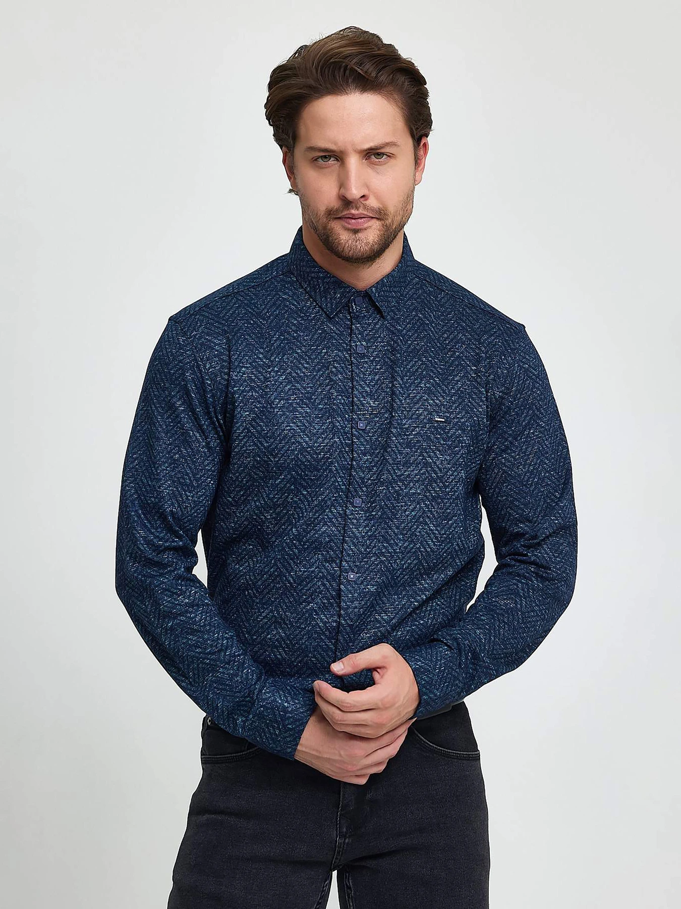 Рубашки Trend Collection модель TC9558BlueGreenRBSHKMN Фото