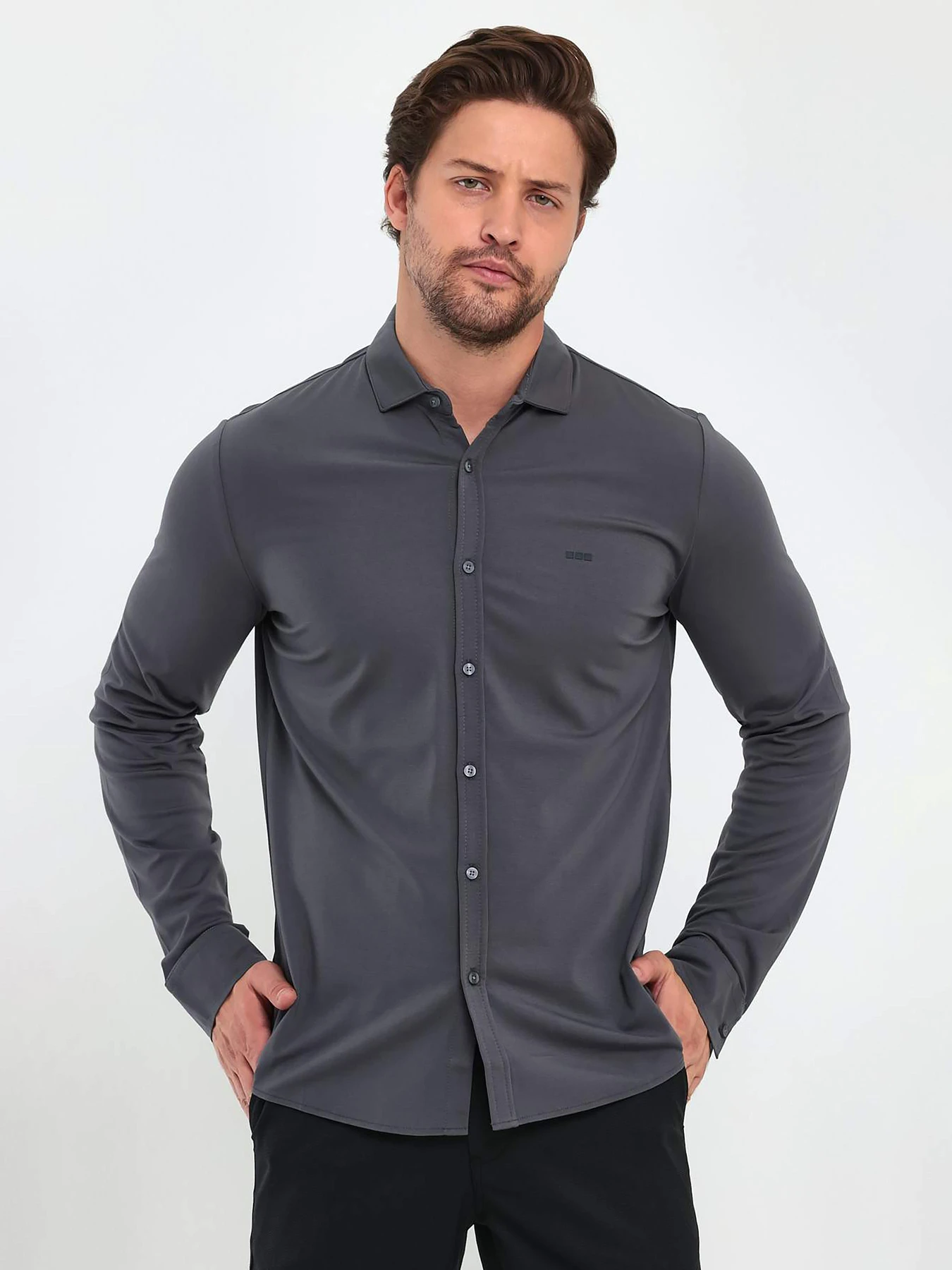 Рубашки Trend Collection модель TC9399GreyRBSHKMN Рубашки Trend Collection модель TC9399GreyRBSHKMN Фото