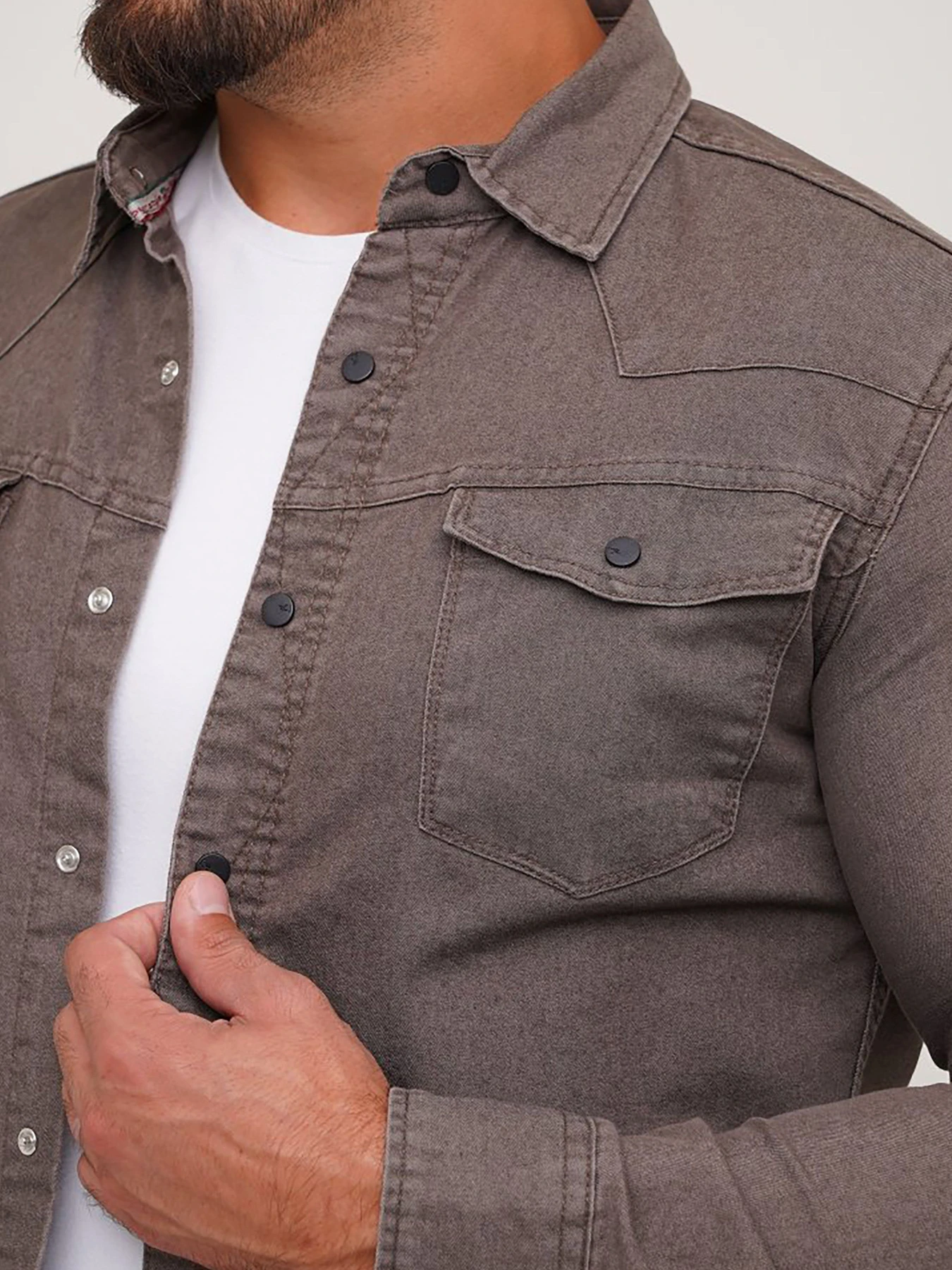 Рубашки Trend Collection модель TC6590GreyBrownRBSHKMN Фото