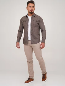 Рубашки Trend Collection модель TC6590GreyBrownRBSHKMN Фото