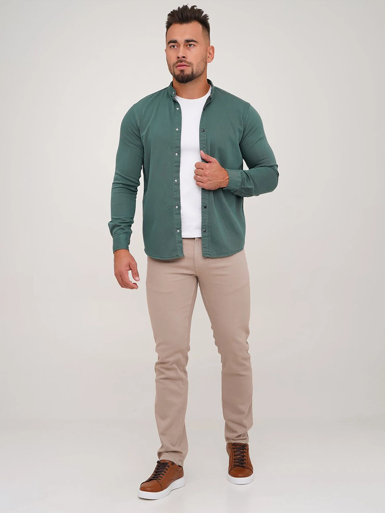 Рубашки Trend Collection модель TC6564GreenRBSHKMN Фото