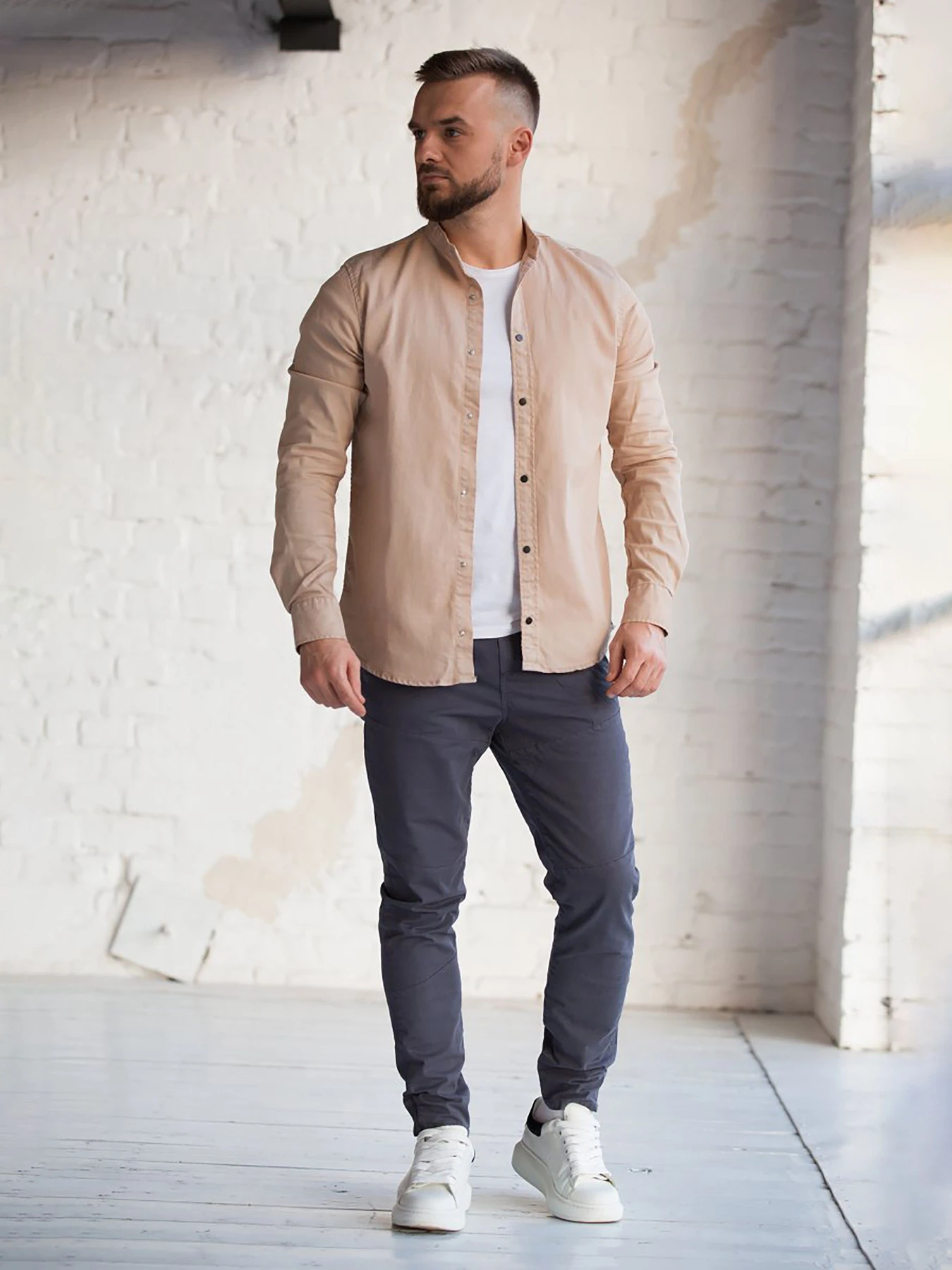 Рубашки Trend Collection модель TC5971BeigeRBSHKMN Фото