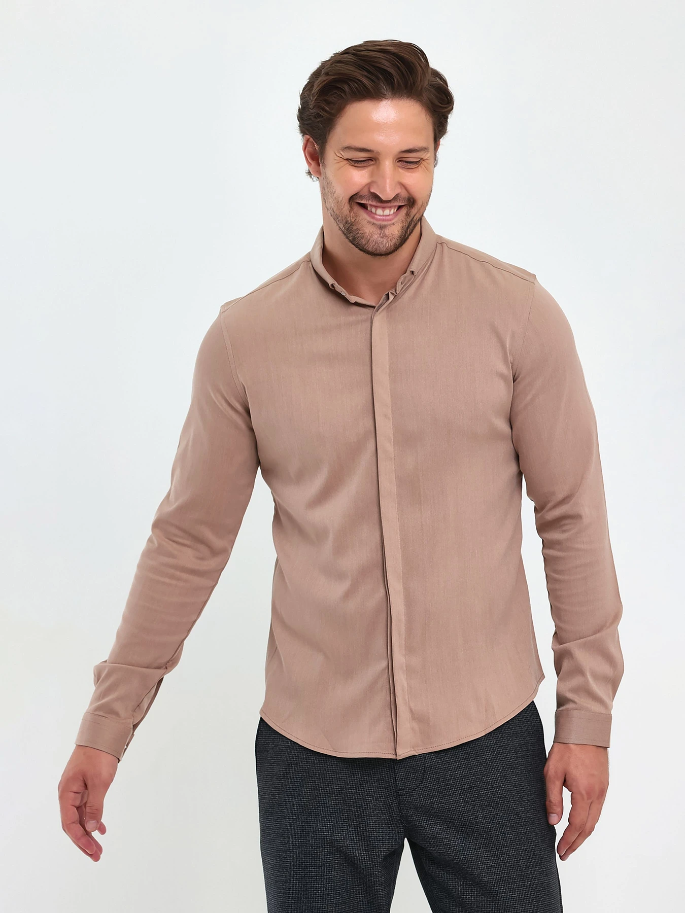 Рубашки Trend Collection модель TC5071BeigeRBSHKMN Фото