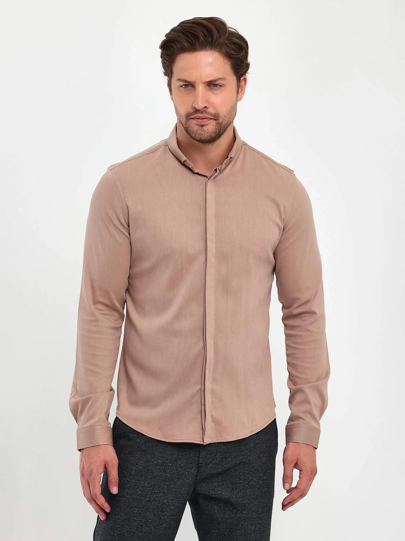 Рубашки Trend Collection модель TC5071BeigeRBSHKMN Фото