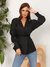 Сорочки ISSA Plus модель SA-281_black Фото