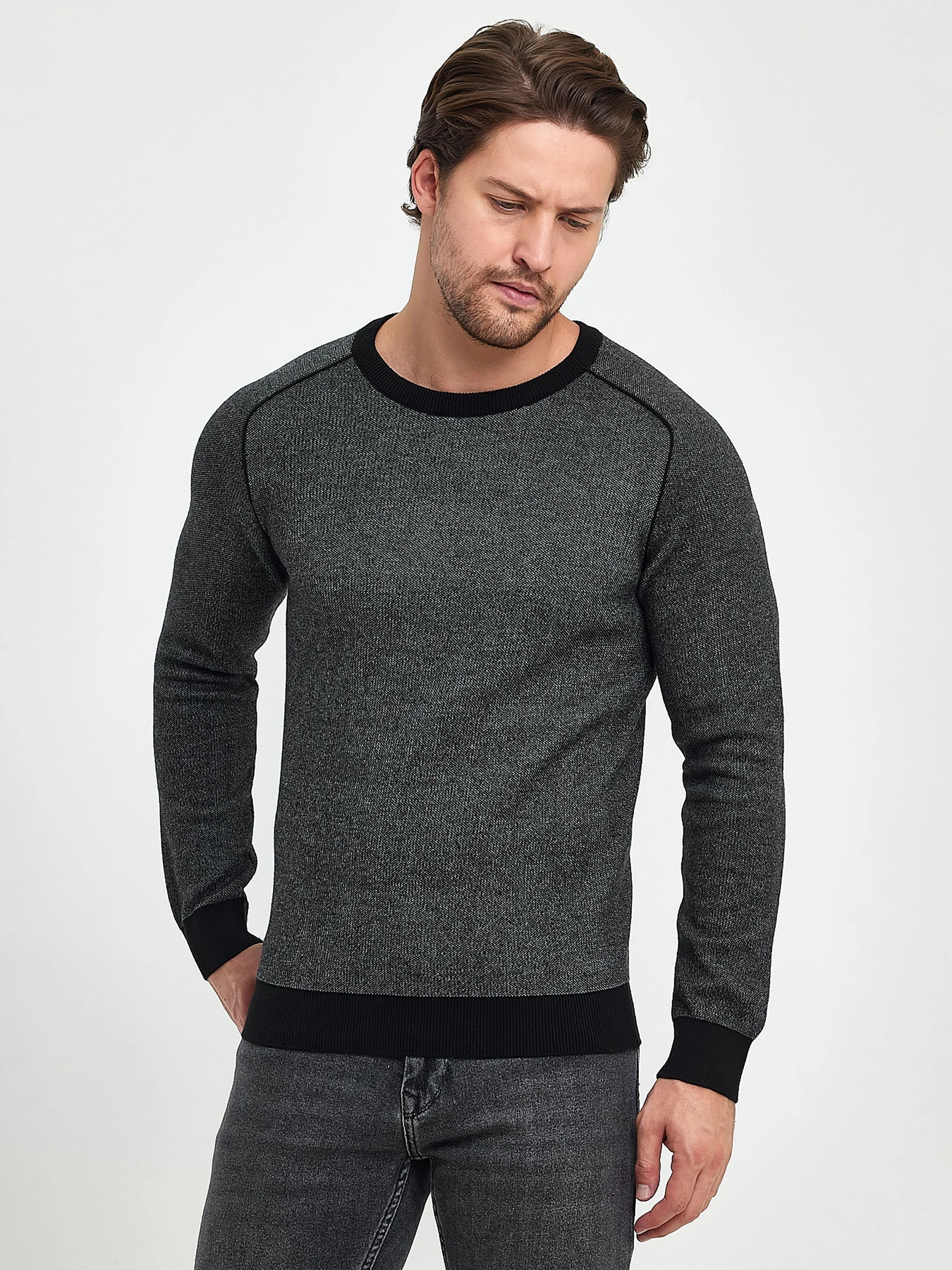 Свитры и кардиганы Trend Collection модель TC9892BlackGreySVTRMN Фото