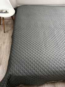 Покривало декоративне антиалергенне сірого кольору Nid Grey Ecotton модель 25179 Фото