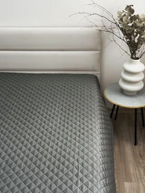 Покривало декоративне антиалергенне сірого кольору Nid Grey Ecotton модель 25179 Фото