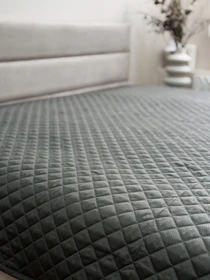 Покривало декоративне антиалергенне сірого кольору Nid Grey Ecotton модель 25179 Фото