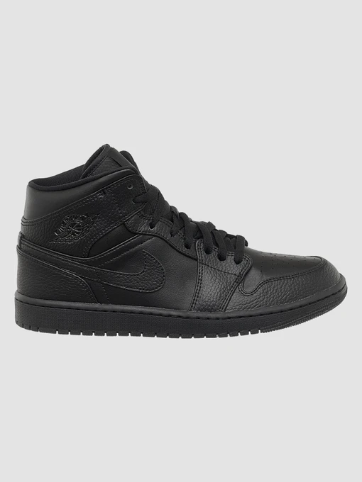 Кроссовки Jordan 1 Mid Triple Black модель 554724-091 Фото