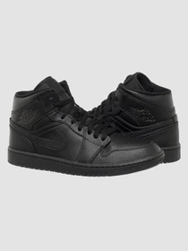 Кроссовки Jordan 1 Mid Triple Black модель 554724-091 Фото