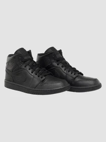 Кроссовки Jordan 1 Mid Triple Black модель 554724-091 Фото