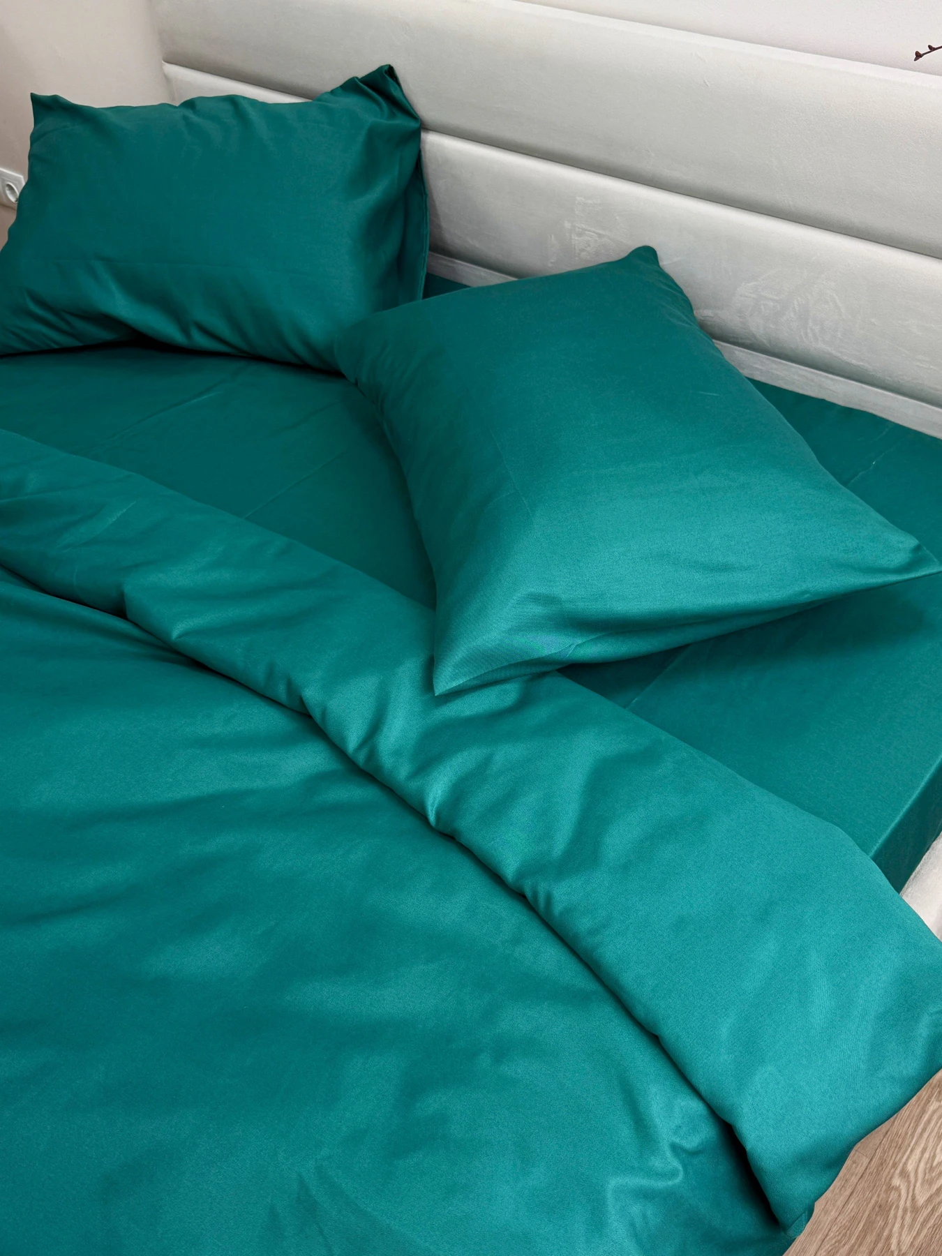 Комплект постільної білизни Dark Green смарагдового кольору Ecotton модель 24552 Комплект постільної білизни Dark Green смарагдового кольору Ecotton модель 24552 Фото