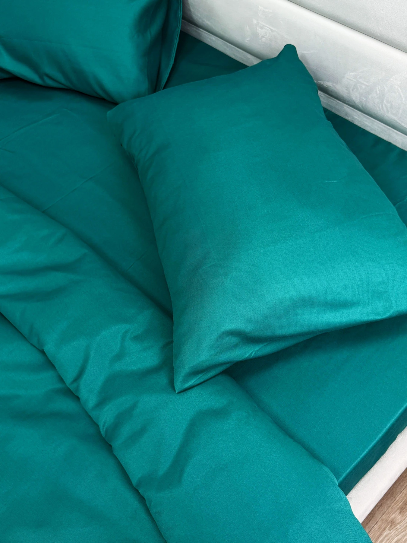 Комплект постільної білизни Dark Green смарагдового кольору Ecotton модель 24552 Комплект постільної білизни Dark Green смарагдового кольору Ecotton модель 24552 Фото