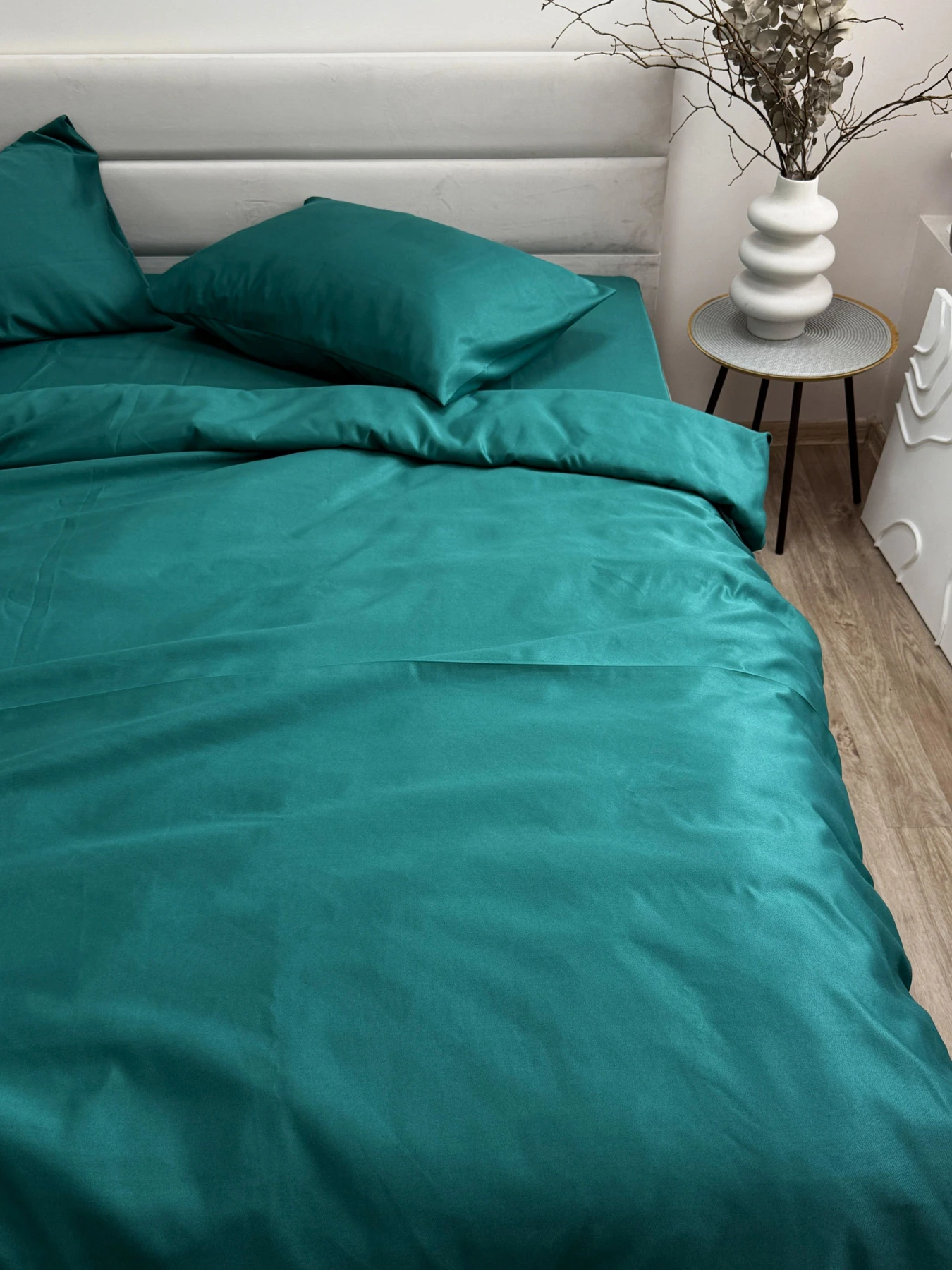 Комплект постільної білизни Dark Green смарагдового кольору Ecotton модель 24552 Комплект постільної білизни Dark Green смарагдового кольору Ecotton модель 24552 Фото