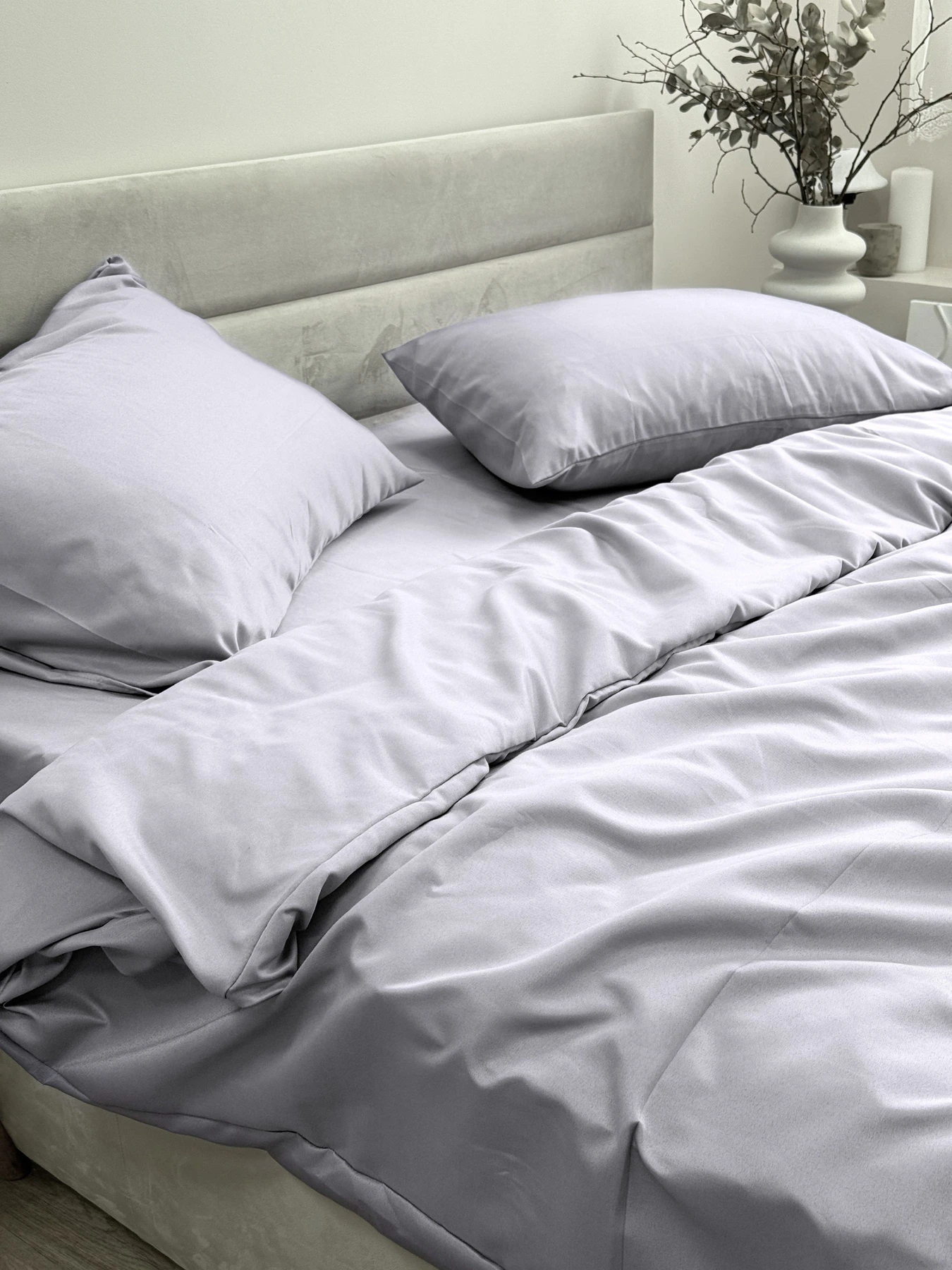 Комплект постільної білизни Light Grey світло-сірого кольору Ecotton модель 24553 Комплект постільної білизни Light Grey світло-сірого кольору Ecotton модель 24553 Фото