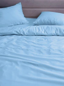 Комплект постільної білизни Blue блакитного кольору Ecotton модель 24557 Фото