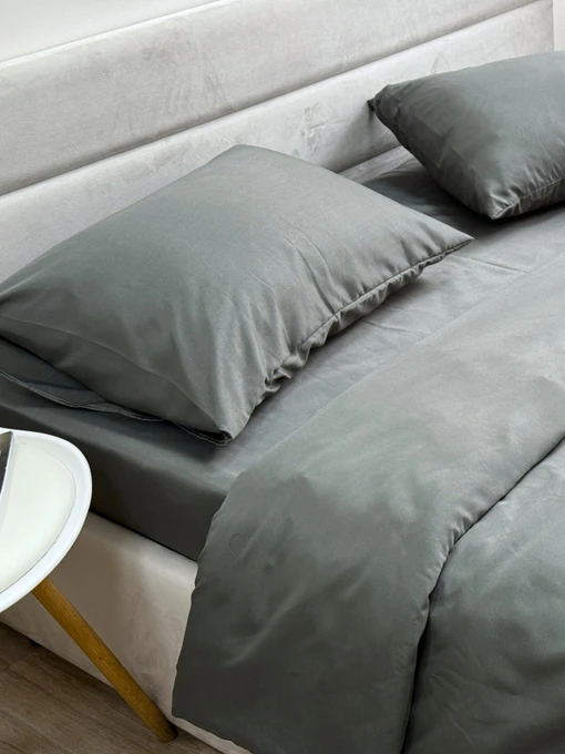 Комплект постельного белья Nid Grey тёмно-серый Ecotton модель 24556 Фото