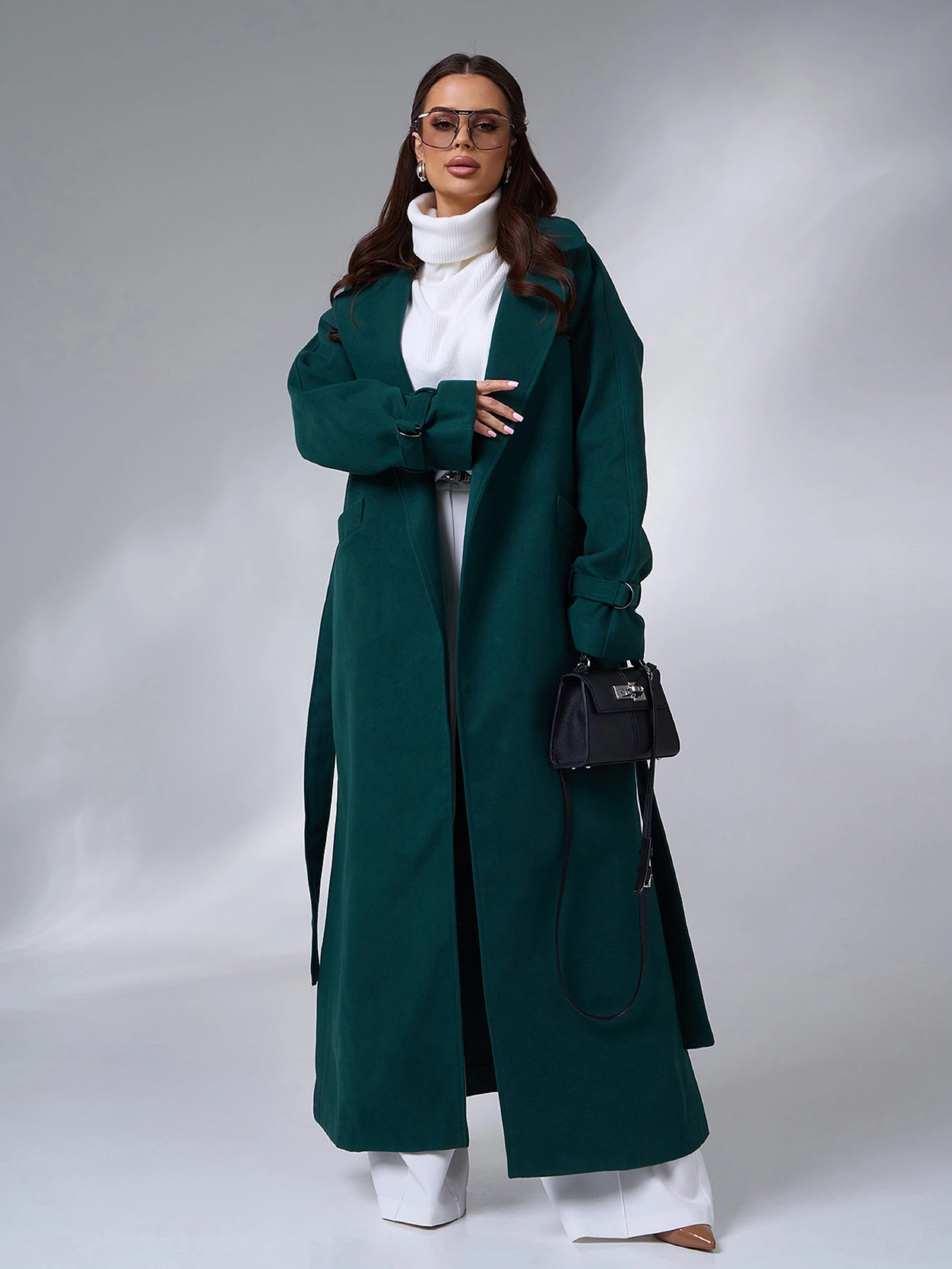 Пальто и плащи ISSA Plus модель 15090_темно-зеленый Фото