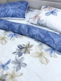 Комплект постельного белья двусторонний с нежными голубыми Цветами Ecotton модель 23347 Фото