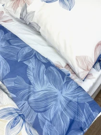 Комплект постельного белья двусторонний с нежными голубыми Цветами Ecotton модель 23347 Фото