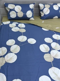 Комплект постільної білизни Листя на синьому синій двосторонній Ecotton модель 23712-21210 Фото