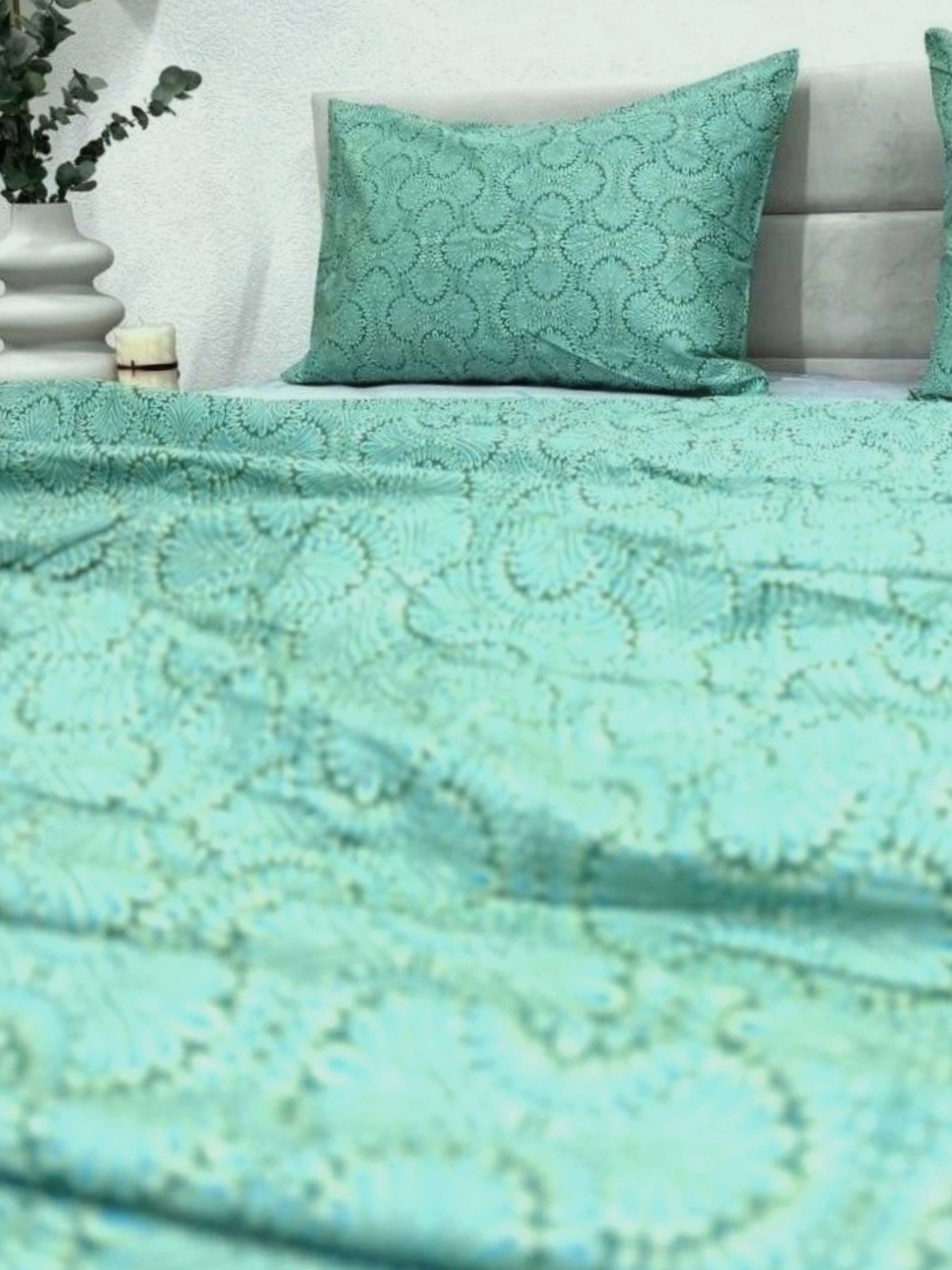 Комплект постільної білизни зелений Турецький огірок Ecotton модель 23663 Комплект постільної білизни зелений Турецький огірок Ecotton модель 23663 Фото