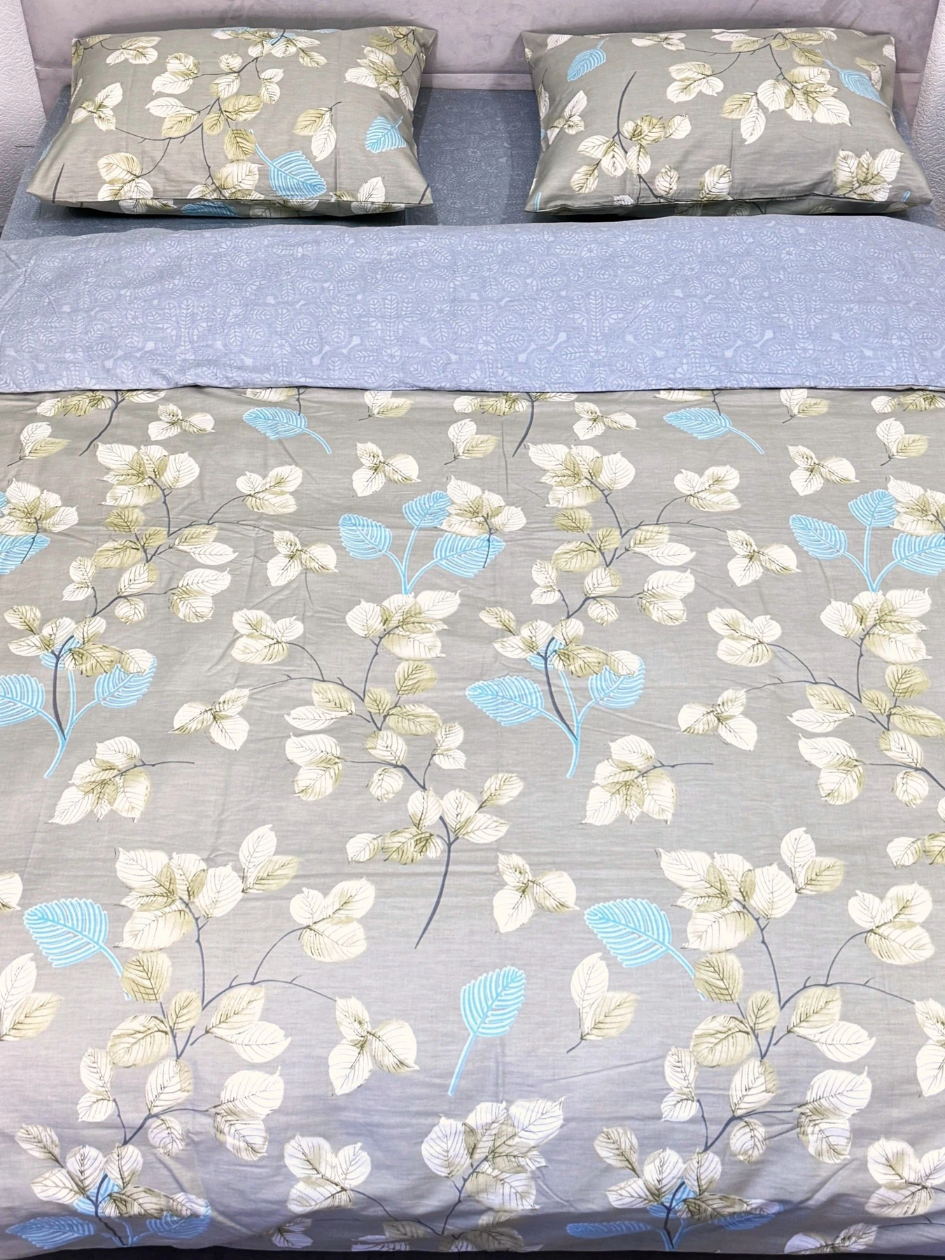 Комплект постільної білизни полуторний сатин зелений (рис. 24304) Ecotton модель 24799 Комплект постільної білизни полуторний сатин зелений (рис. 24304) Ecotton модель 24799 Фото