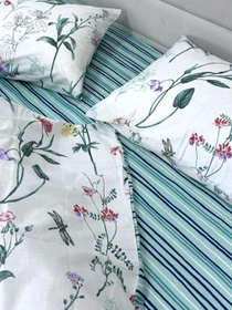 Комплект постільної білизни із сатину з польовими квітами Ecotton модель 24802-24307 Фото