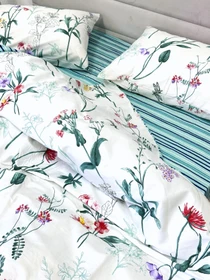 Комплект постільної білизни із сатину з польовими квітами Ecotton модель 24802-24307 Фото